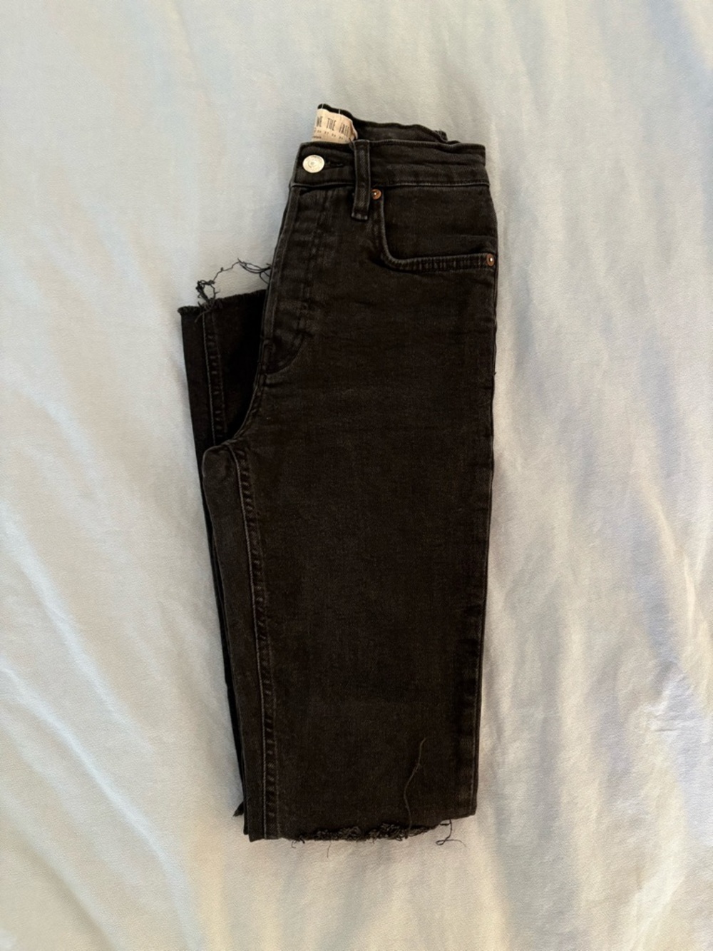 We The Free Slim Black Men's Jeans with Raw Hem